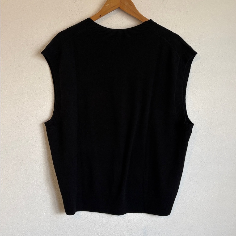 J Crew Cashmere relaxed sweater-vest XL Black - Picture 3 of 6